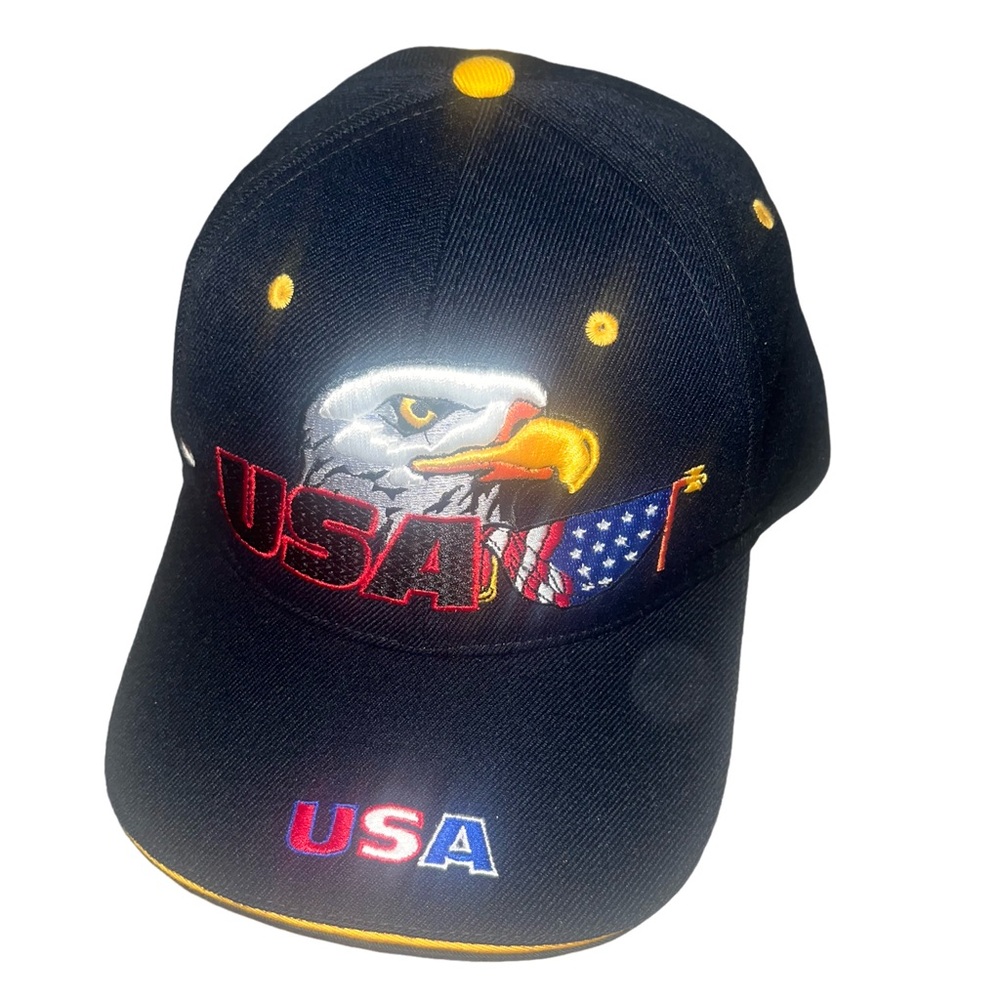 USA Eagle Embroidered Black Cap